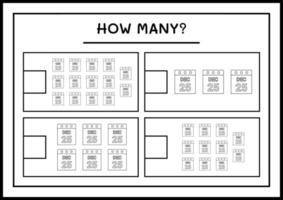 hur många julkalender, spel för barn. vektor illustration, utskrivbart kalkylblad