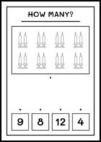 hur många julljus, spel för barn. vektor illustration, utskrivbart kalkylblad