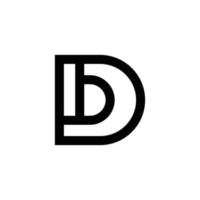 modern monogram bokstaven d logotyp design vektor