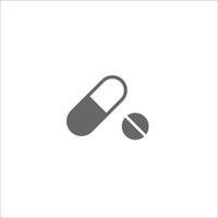 Pillen und Kapseln Vektor Icon Flat Style isoliert auf weißem Hintergrund