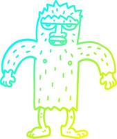Kalte Gradientenlinie Zeichnung Cartoon Yeti-Monster vektor