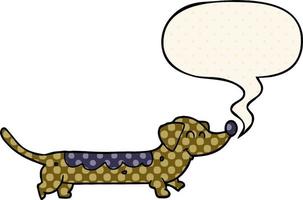 Cartoon-Hund und Sprechblase im Comic-Stil vektor