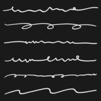 uppsättning handritade linjer svart och vitt vektor