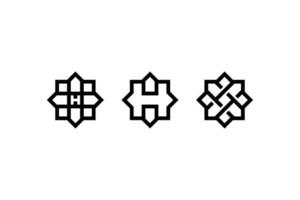 svart kontur geometrisk logotyp vektor
