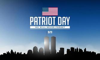 Vektor-Banner-Design-Vorlage mit amerikanischer Flagge für Patriot Day. vektor