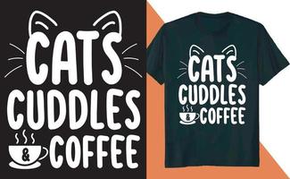 Katzen streicheln Kaffee-T-Shirt-Design vektor