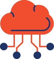 Cloud-Computing-Linie invertiertes Symbol vektor