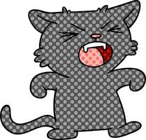 Cartoon-Doodle einer kreischenden Katze vektor