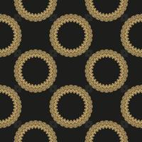 Chinesischer schwarzer und gelber abstrakter nahtloser Vektorhintergrund. Tapete in einer Vorlage im Vintage-Stil. indisches Blumenelement. grafisches ornament für tapeten, stoffe, verpackungen. vektor