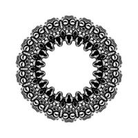 indisches Mandala schwarz und weiß. kreisförmige Verzierung. Vektor-Illustration. vektor