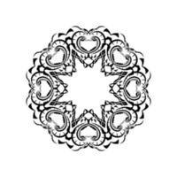 Vintage Mandala schwarz-weiße runde Verzierung. dekorative runde Ornamente. ungewöhnliche Blütenform. orientalischer Vektor, Muster der Anti-Stress-Therapie. Designelemente weben. Yoga-Logos-Vektor. vektor