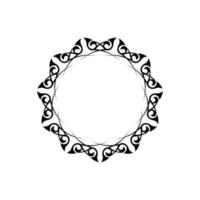 Vintage Mandala schwarz-weiße runde Verzierung. ungewöhnliche Blütenform. orientalischer Vektor, Muster der Anti-Stress-Therapie. Designelemente weben. Yoga-Logos-Vektor. vektor