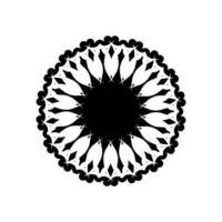 indisches Mandala-Logo. Schwarz-Weiß-Logo. isoliertes Element für Design und Farbgebung auf weißem Hintergrund. vektor