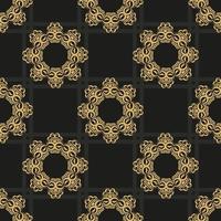 Chinesischer schwarzer und gelber abstrakter nahtloser Vektorhintergrund. Tapete in einer Vorlage im Vintage-Stil. indisches Blumenelement. grafische Ornamente für Tapeten, Stoffe, Verpackungen und Papier. vektor