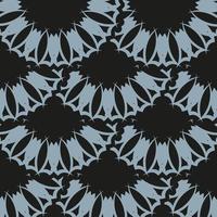 dunkles taufrisches nahtloses Muster mit blauen Vintage-Ornamenten. indisches florales Element. grafisches Ornament für Tapeten, Stoffe, Verpackungen, Verpackungen. vektor