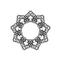 indisk mandala logotyp. cirkulär prydnad. isolerade element för design och färg på en vit bakgrund. vektor