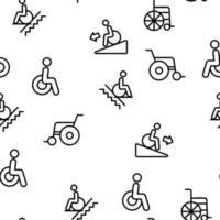 Rollstuhl für ungültiges Vektornahtloses Muster vektor