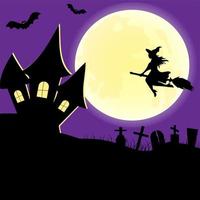 Halloween-Poster fliegende Hexe
