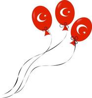 Luftballons mit türkischer Flagge vektor