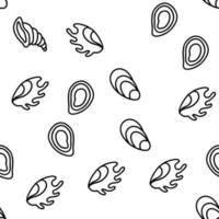 skal och marina conch vektor seamless mönster
