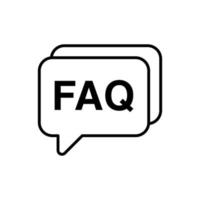 FAQ-Symbolvektor. Hilfe-Symbol. saubere und moderne Vektorillustration für eine Website oder mobile Anwendungen einzeln auf weißem Hintergrund. am besten für das Symbol für häufig gestellte Fragen verwendet. vektor