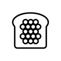 bröd, kaviar ikon vektor. isolerade kontur symbol illustration vektor