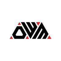 owm triangel bokstavslogotypdesign med triangelform. owm triangel logotyp design monogram. owm triangel vektor logotyp mall med röd färg. owm triangulär logotyp enkel, elegant och lyxig logotyp. usch