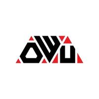 owu-Dreieck-Buchstaben-Logo-Design mit Dreiecksform. Owu-Dreieck-Logo-Design-Monogramm. owu-Dreieck-Vektor-Logo-Vorlage mit roter Farbe. owu dreieckiges Logo einfaches, elegantes und luxuriöses Logo. owu vektor