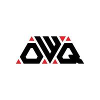 owq triangel bokstavslogotypdesign med triangelform. owq triangel logotyp design monogram. owq triangel vektor logotyp mall med röd färg. owq triangulär logotyp enkel, elegant och lyxig logotyp. owq