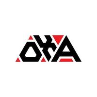 Oxa-Dreieck-Buchstaben-Logo-Design mit Dreiecksform. Oxa-Dreieck-Logo-Design-Monogramm. Oxa-Dreieck-Vektor-Logo-Vorlage mit roter Farbe. Oxa dreieckiges Logo einfaches, elegantes und luxuriöses Logo. Ochse vektor