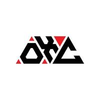 oxc-Dreieck-Buchstaben-Logo-Design mit Dreiecksform. oxc-Dreieck-Logo-Design-Monogramm. oxc-Dreieck-Vektor-Logo-Vorlage mit roter Farbe. oxc dreieckiges logo einfaches, elegantes und luxuriöses logo. oxc vektor
