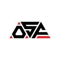 osf-Dreieck-Buchstaben-Logo-Design mit Dreiecksform. OSF-Dreieck-Logo-Design-Monogramm. OSF-Dreieck-Vektor-Logo-Vorlage mit roter Farbe. osf dreieckiges Logo einfaches, elegantes und luxuriöses Logo. osf vektor