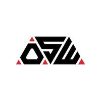 osw Dreiecksbuchstaben-Logo-Design mit Dreiecksform. osw-Dreieck-Logo-Design-Monogramm. osw-Dreieck-Vektor-Logo-Vorlage mit roter Farbe. osw dreieckiges Logo einfaches, elegantes und luxuriöses Logo. osw vektor