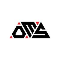 Oms-Dreieck-Buchstaben-Logo-Design mit Dreiecksform. Oms-Dreieck-Logo-Design-Monogramm. Oms-Dreieck-Vektor-Logo-Vorlage mit roter Farbe. oms dreieckiges Logo einfaches, elegantes und luxuriöses Logo. oms vektor