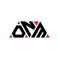 Onm-Dreieck-Buchstaben-Logo-Design mit Dreiecksform. Onm-Dreieck-Logo-Design-Monogramm. Onm-Dreieck-Vektor-Logo-Vorlage mit roter Farbe. onm dreieckiges Logo einfaches, elegantes und luxuriöses Logo. onm vektor