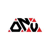 Onv-Dreieck-Buchstaben-Logo-Design mit Dreiecksform. Onv-Dreieck-Logo-Design-Monogramm. Onv-Dreieck-Vektor-Logo-Vorlage mit roter Farbe. onv dreieckiges Logo einfaches, elegantes und luxuriöses Logo. onv vektor