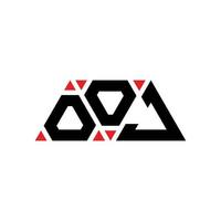 ooj triangel bokstavslogotypdesign med triangelform. ooj triangel logotyp design monogram. ooj triangel vektor logotyp mall med röd färg. ooj triangulär logotyp enkel, elegant och lyxig logotyp. ooj