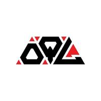 oql triangel bokstavslogotypdesign med triangelform. oql triangel logotyp design monogram. oql triangel vektor logotyp mall med röd färg. oql triangulär logotyp enkel, elegant och lyxig logotyp. oql