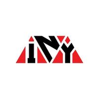Iny-Dreieck-Buchstaben-Logo-Design mit Dreiecksform. iny Dreieck-Logo-Design-Monogramm. Iny-Dreieck-Vektor-Logo-Vorlage mit roter Farbe. iny dreieckiges logo einfaches, elegantes und luxuriöses logo. iny vektor