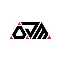 ojm Dreiecksbuchstaben-Logo-Design mit Dreiecksform. OJM-Dreieck-Logo-Design-Monogramm. ojm-Dreieck-Vektor-Logo-Vorlage mit roter Farbe. ojm dreieckiges Logo einfaches, elegantes und luxuriöses Logo. ABl vektor