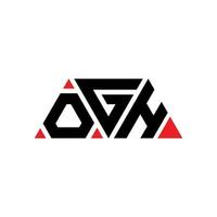 Ogh Dreiecksbuchstaben-Logo-Design mit Dreiecksform. Ogh-Dreieck-Logo-Design-Monogramm. Ogh Dreieck-Vektor-Logo-Vorlage mit roter Farbe. ogh dreieckiges Logo einfaches, elegantes und luxuriöses Logo. ach vektor