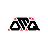 omq triangel bokstavslogotyp design med triangelform. omq triangel logotyp design monogram. omq triangel vektor logotyp mall med röd färg. omq triangulär logotyp enkel, elegant och lyxig logotyp. omq
