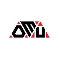 Omu-Dreieck-Buchstaben-Logo-Design mit Dreiecksform. Omu-Dreieck-Logo-Design-Monogramm. Omu-Dreieck-Vektor-Logo-Vorlage mit roter Farbe. omu dreieckiges Logo einfaches, elegantes und luxuriöses Logo. omu vektor