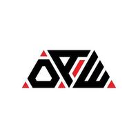 oaw triangel bokstavslogotypdesign med triangelform. oaw triangel logotyp design monogram. oaw triangel vektor logotyp mall med röd färg. oaw triangulär logotyp enkel, elegant och lyxig logotyp. oj