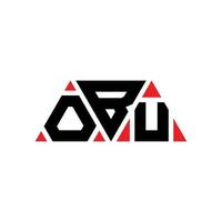 Obu-Dreieck-Buchstaben-Logo-Design mit Dreiecksform. Obu-Dreieck-Logo-Design-Monogramm. Obu-Dreieck-Vektor-Logo-Vorlage mit roter Farbe. Obu dreieckiges Logo einfaches, elegantes und luxuriöses Logo. obu vektor