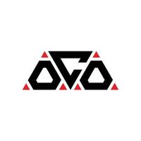 oco-Dreieck-Buchstaben-Logo-Design mit Dreiecksform. Oco-Dreieck-Logo-Design-Monogramm. Oco-Dreieck-Vektor-Logo-Vorlage mit roter Farbe. oco dreieckiges Logo einfaches, elegantes und luxuriöses Logo. ok vektor