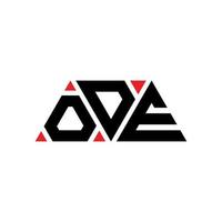 Ode-Dreieck-Buchstaben-Logo-Design mit Dreiecksform. Ode-Dreieck-Logo-Design-Monogramm. Ode-Dreieck-Vektor-Logo-Vorlage mit roter Farbe. Ode dreieckiges Logo einfaches, elegantes und luxuriöses Logo. Ode vektor