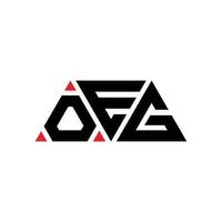 Oeg-Dreieck-Buchstaben-Logo-Design mit Dreiecksform. OEG-Dreieck-Logo-Design-Monogramm. OEG-Dreieck-Vektor-Logo-Vorlage mit roter Farbe. oeg dreieckiges Logo einfaches, elegantes und luxuriöses Logo. oeg vektor