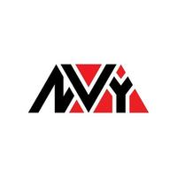 nvy-Dreieck-Buchstaben-Logo-Design mit Dreiecksform. nvy-Dreieck-Logo-Design-Monogramm. nvy-Dreieck-Vektor-Logo-Vorlage mit roter Farbe. nvy dreieckiges Logo einfaches, elegantes und luxuriöses Logo. nvy vektor