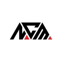 ncm triangel bokstavslogotypdesign med triangelform. ncm triangel logotyp design monogram. ncm triangel vektor logotyp mall med röd färg. ncm triangulär logotyp enkel, elegant och lyxig logotyp. ncm